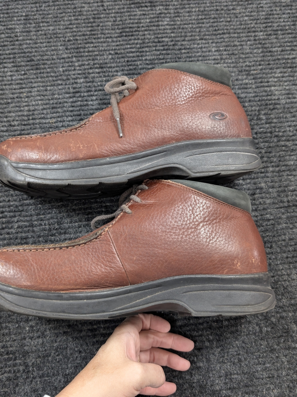Roper Men’s Leather Horseshoe Ankle Chukka Boots Memory Foam Brown Size 11